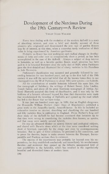 Development of the Narcissus During - American Horticultural Society