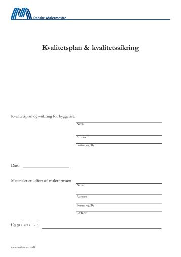 Kvalitetsplan & kvalitetssikring