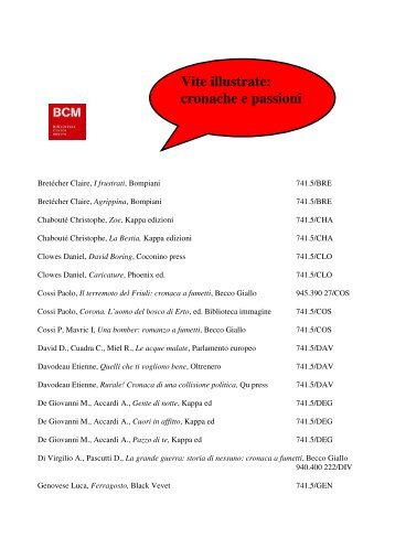 Bibliografia Fumetti (File PDF 29 KB) 2009 - SBU