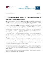 PAI partners prend le relais d'IK Investment Partners au ... - SLBC