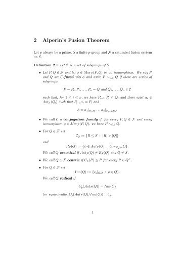 2 Alperin's Fusion Theorem