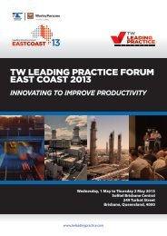 TW Leading Practice Forum Program 2013_2.indd - Transfield Worley