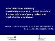 GATA2 mutations screening is recommended prior to ... - CBMTG