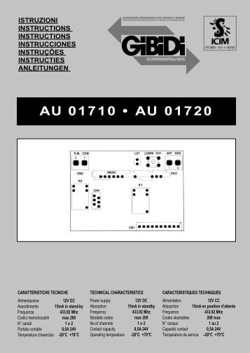 AU 01710 â¢ AU 01720 - GiBiDi