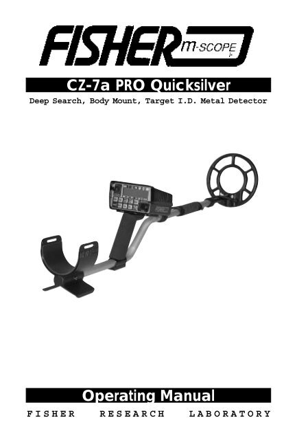 CZ-7a PRO Quicksilver Operating Manual - Fisher