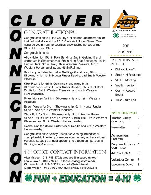 Current Newsletter Tulsa County Osu Extension Service