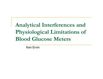 Analytical Interferences and Physiological Limitations of Blood ...