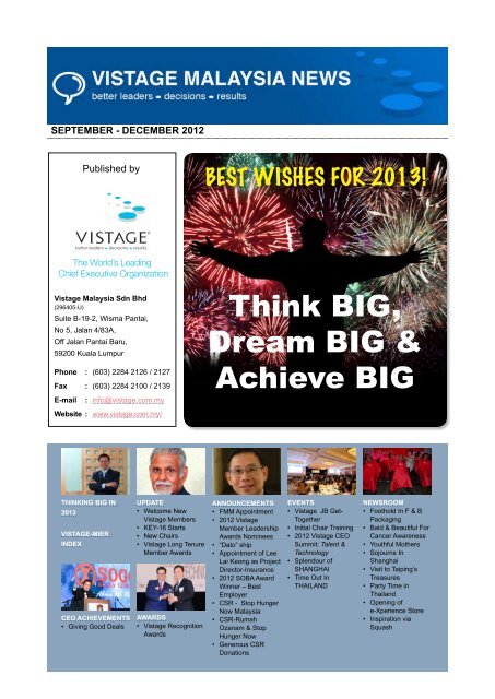 December 2012 - Vistage Malaysia