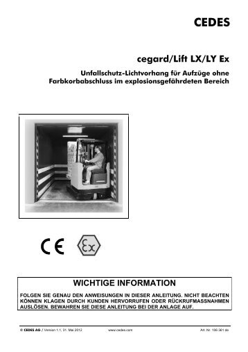 ATEX - Betriebsanleitung fÃ¼r cegard/Lift Ex - Cedes.com