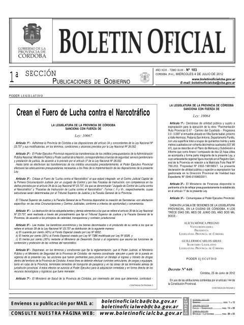 Boletin Oficial NÂº 103 - BoletÃ­n Oficial De La Provincia De CÃ³rdoba ...