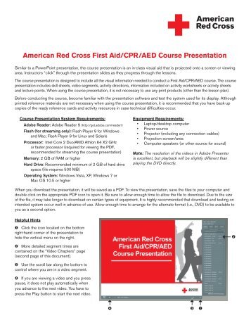 American Red Cross First Aid/CPR/AED Course ... - Instructor's Corner