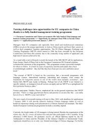 PRESS RELEASE - EU-China Managers Exchange and Training ...