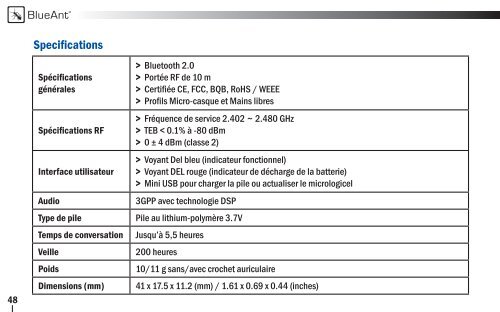 User Manual - English, French, Spanish (PDF ... - BlueAnt Wireless