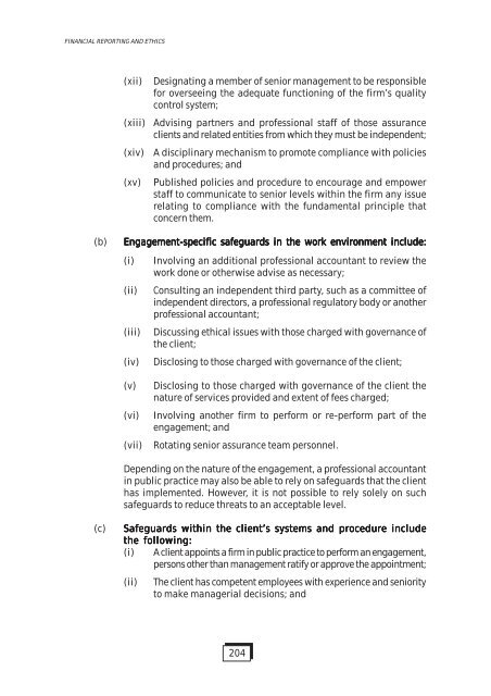 Financial Reporting and Ethics - The Institute of Chartered ...