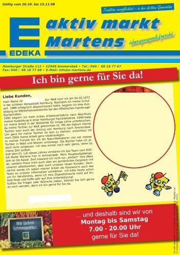 Ich bin gerne für Sie da! - EDEKA Martens