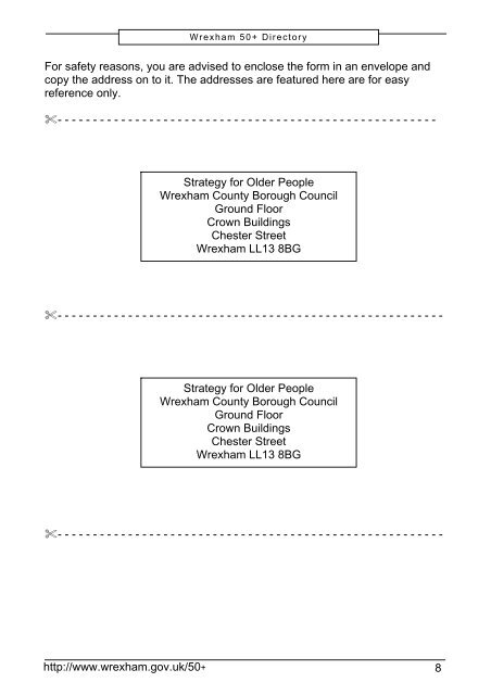 50+ Directory - PDF version 631Kb - Wrexham County Borough ...