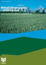 British wheat quality – 2006 harvest - HGCA