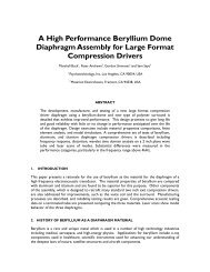 A High Performance Beryllium Dome Diaphragm ... - Materion