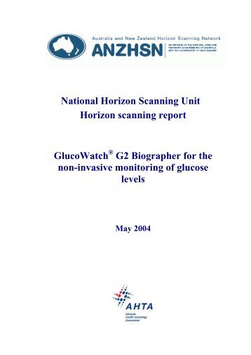 GlucoWatchÂ® G2 biographer for the non-invasive monitoring of ...