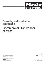 Commercial Dishwasher G 7856 - Miele.ca