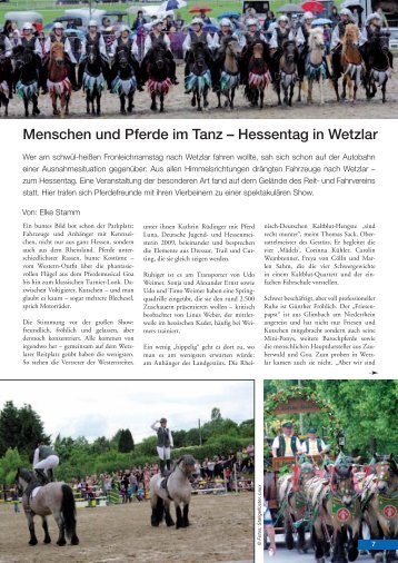 Menschen und Pferde im Tanz â Hessentag in Wetzlar - Stallgefluester