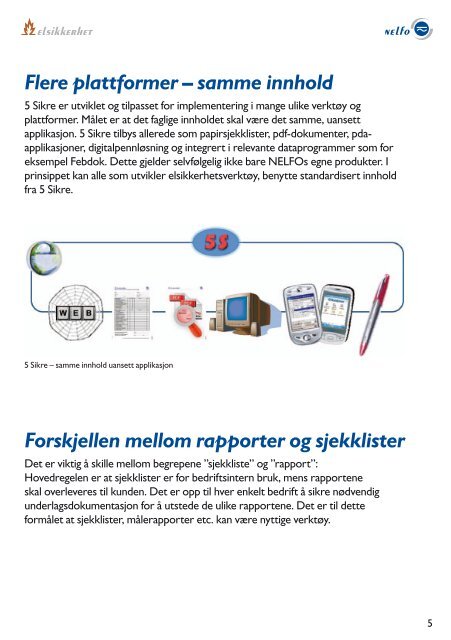 Informasjonsbrosjyre "5 sikre" - Ringeriks-Kraft Nett