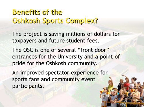 Oshkosh Sports Complex Oshkosh Sports Complex - University of ...