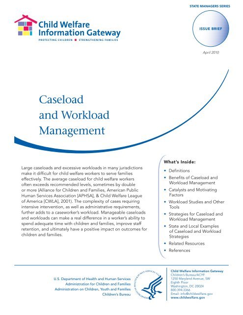 Caseload and Workload Management - Child Welfare Information ...