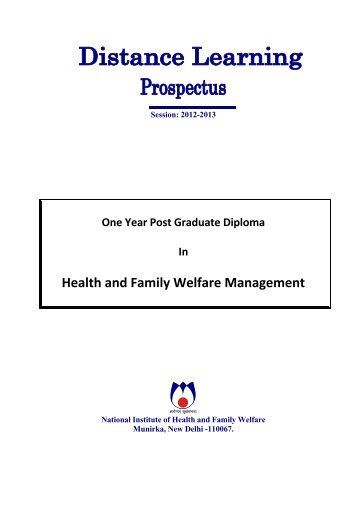 Health and Family Welfare Management - National Institute of health ...