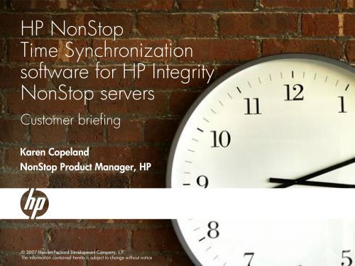 HP NonStop Time Synchronization presentation