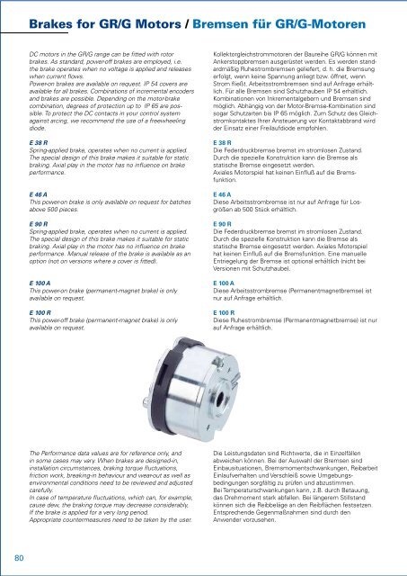 Kollektor-Gleichstrommotoren Baureihe GR/G - Dunkermotoren