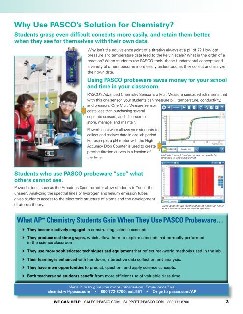 PASCO's Complete Chemistry Solution - Products - PASCO Scientific