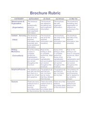 Brochure Rubric - Monroe County Schools