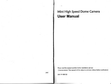 MPTZ-520X10 Mini Dome User Manual - Security Camera World