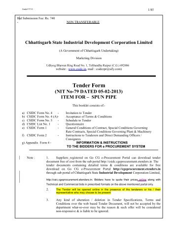 Tender Form - csidc.cgeprocurem...