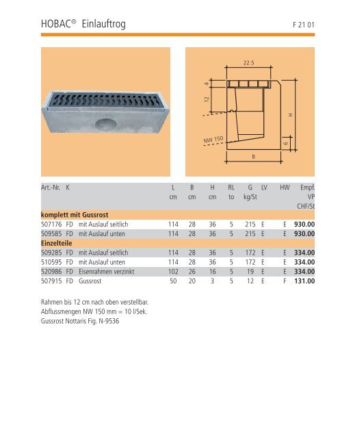 BIRCO PLUSÂ® Rinne NW 100 - Bieri Baumaterial AG