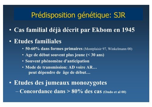 GENETIQUE ET SOMMEIL - SFRMS