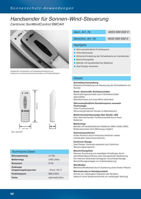 Becker Centronic Katalog - auf enobi.de