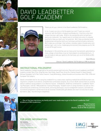 DAVID LEADBETTER GOLF ACADEMY - IMG Academy