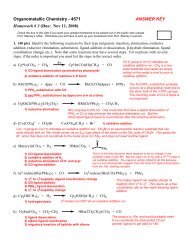 Answer Key for Homework # 3 - Chemistry