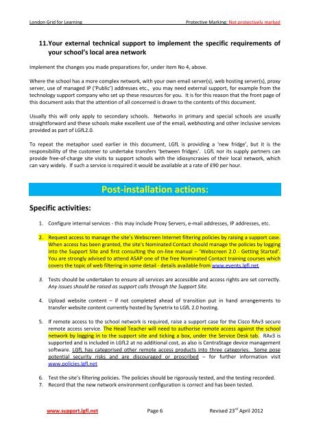 LGfL 2.0 Transition Technical Guide for Schools