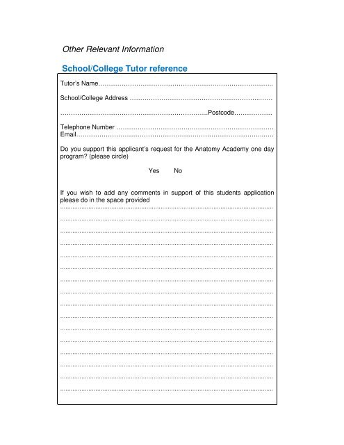 Student Application & Consent Form - MEDICAL EDUCATION at ...