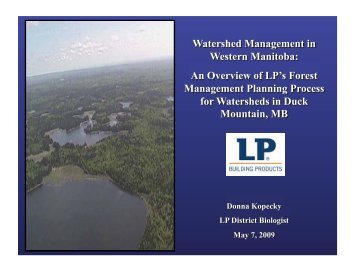 10 Year Forest Management Plan and the EA License - Manitoba ...