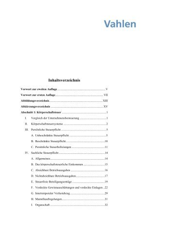 Inhaltsverzeichnis - beck-shop.de DIE FACHBUCHHANDLUNG