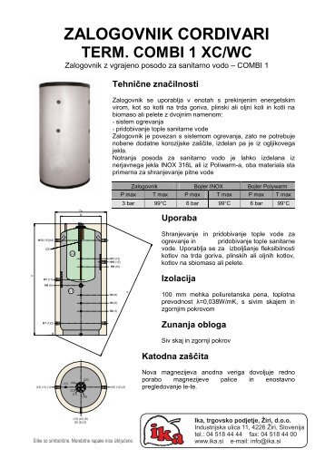 Zalogovnik Cordivari TERM. COMBI 1 XC/WC prospekt - Ika