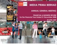 AGM Presentation 28 April 2009 - Media Prima Berhad