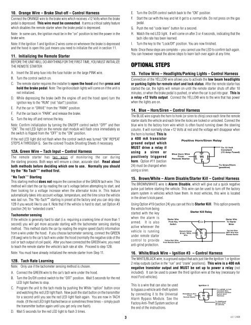 Remote Control Car Starter Installation Manual for ... - Ready Remote