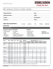 DHC Series Tankless Electric Water Heaters - Stiebel Eltron