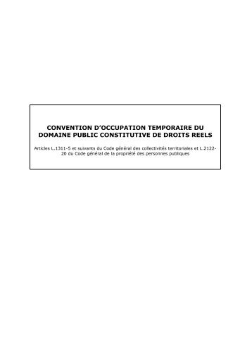 convention d'occupation temporaire du domaine public constitutive ...