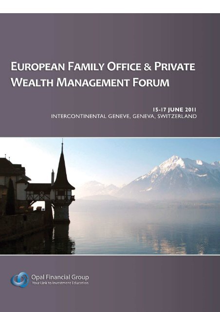 European Family Office Geneva 2011 - SwissPro Invest